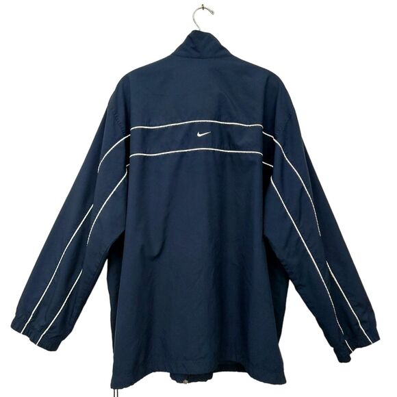 Nike Jacket Mens XXL Navy Swoosh Full Zip Mesh Lined Performance Athletic Gym - Picture 2 of 12
